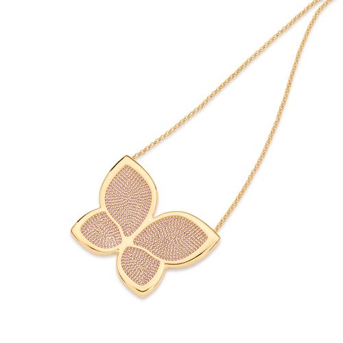 GOLD MAXI ROMMANEL BUTTERFLY NECKLACE IN LILAC