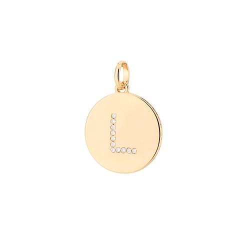 GOLD SOLID LETTER PENDANT-LETTER L