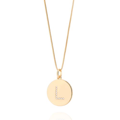 GOLD SOLID LETTER PENDANT-LETTER L