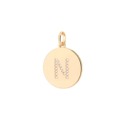 GOLD SOLID LETTER PENDANT-LETTER N