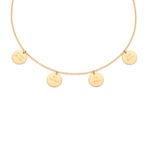 GOLD QUADRUPLE MEDAL NECKLACE