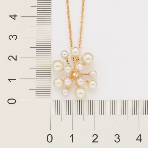 GOLD PEARL BURST NECKLACE