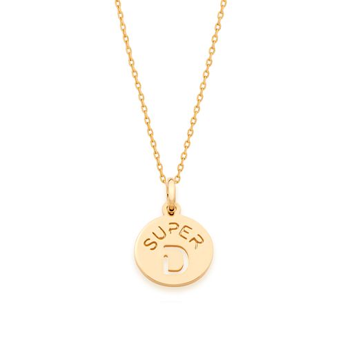 GOLD KID'S PENDANT-LETTER D