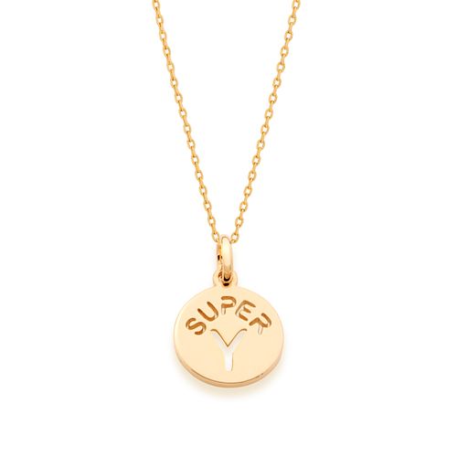 GOLD KID'S PENDANT-LETTER Y