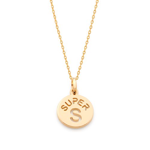 GOLD KID'S PENDANT-LETTER S