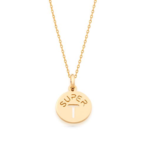 GOLD KID'S PENDANT-LETTER T