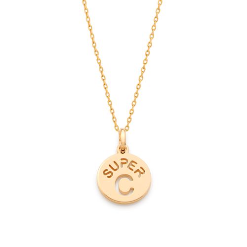 GOLD KID'S PENDANT-LETTER C