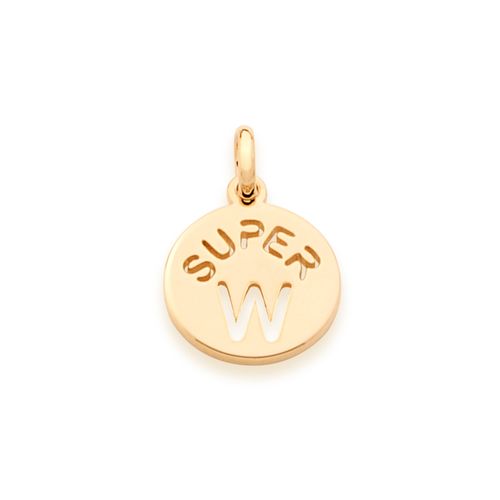 GOLD KID'S PENDANT-LETTER W