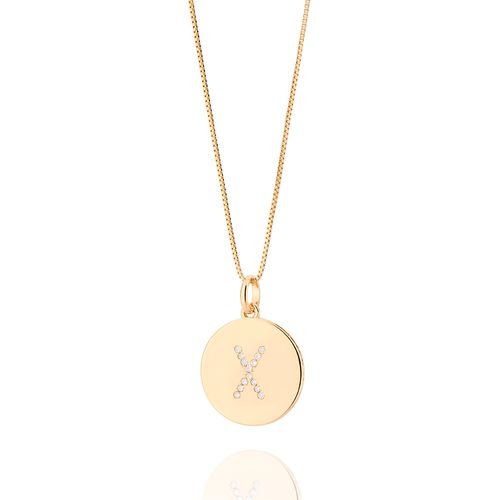 GOLD SOLID LETTER PENDANT-LETTER X