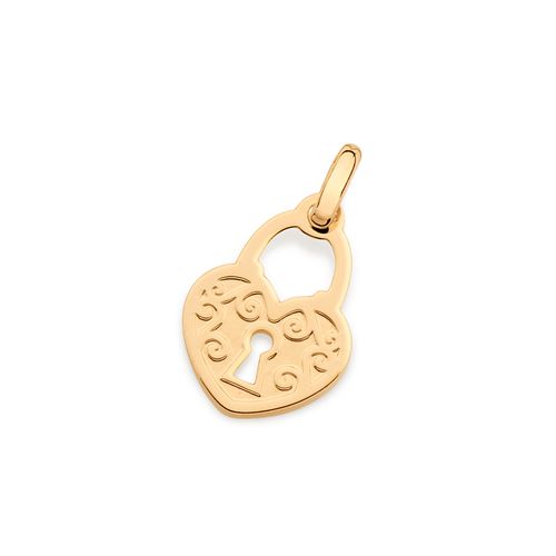 GOLD HEART LOCK PENDANT