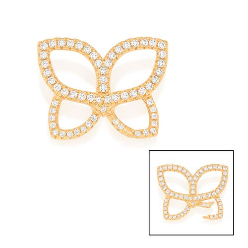 GOLD STUDDED ROMMANEL BUTTERFLY PENDANT