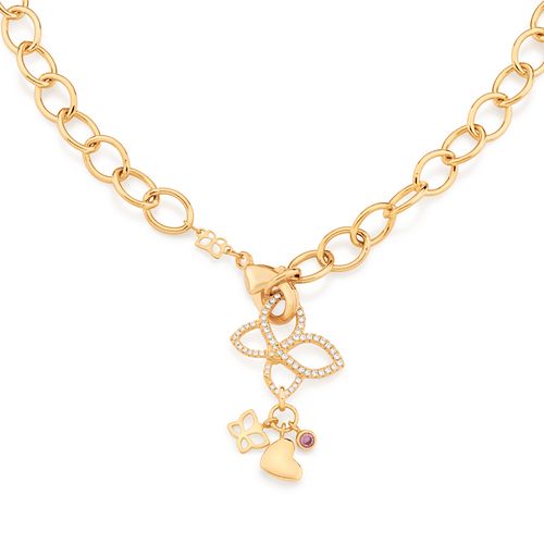 GOLD STUDDED ROMMANEL BUTTERFLY PENDANT