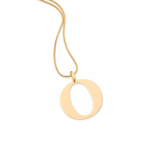 GOLD MODERN MAXI LETTER PENDANT -LETTER O