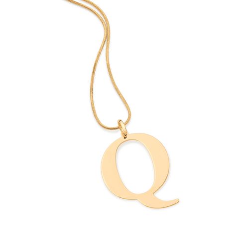 GOLD MODERN MAXI LETTER PENDANT -LETTER Q