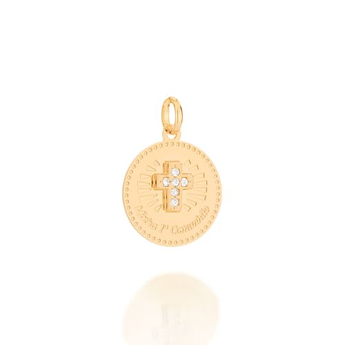 GOLD KID'S PENDANT WITH ZIRCONIA