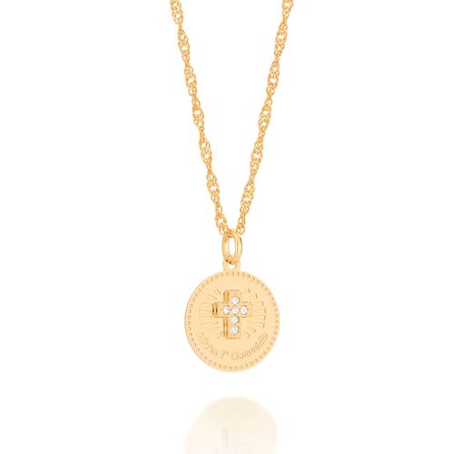 GOLD KID'S PENDANT WITH ZIRCONIA