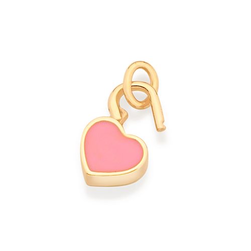 KIDS GOLD HEART LOCK PENDANT