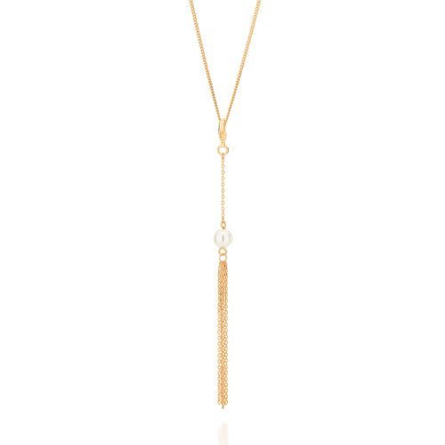 GOLD DANGLY PEARL PENDANT