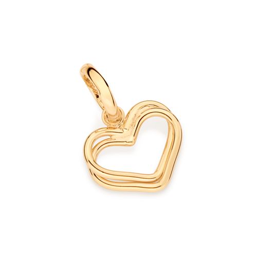 GOLD DOUBLE HEART HOLLOW PENDANT