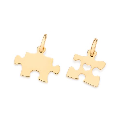 GOLD 2-IN-1 PUZZLE PIECES PENDANTS