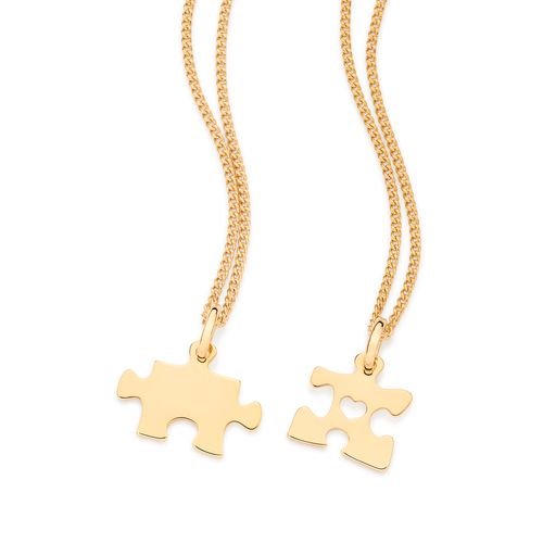 GOLD 2-IN-1 PUZZLE PIECES PENDANTS