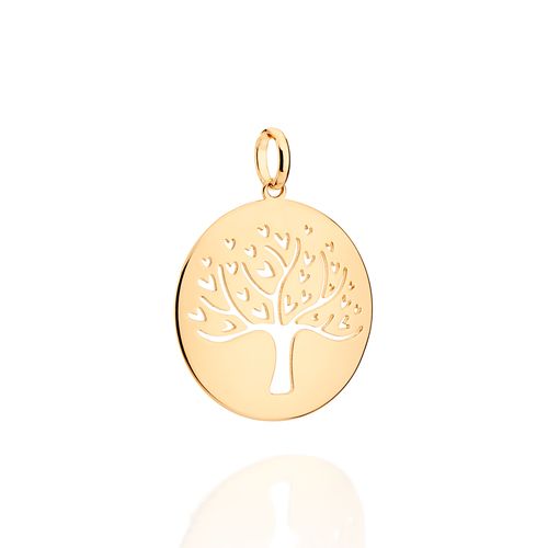 GOLD FAMILY TREE CIRCLE PENDANT