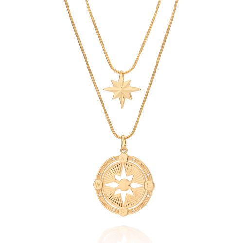 GOLD COMPASS 2 IN 1 PENDANT