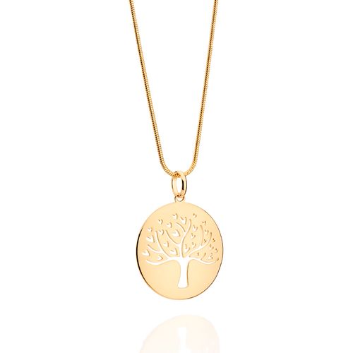 GOLD FAMILY TREE CIRCLE PENDANT