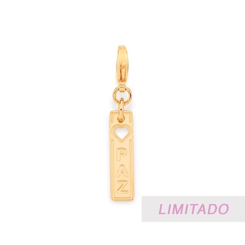 GOLD “PAZ” (PEACE) VERTICAL PENDANT