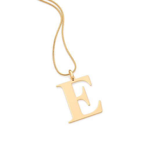 GOLD MODERN MAXI LETTER PENDANT -LETTER E