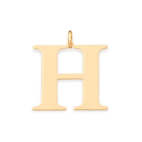 GOLD MODERN MAXI LETTER PENDANT -LETTER H