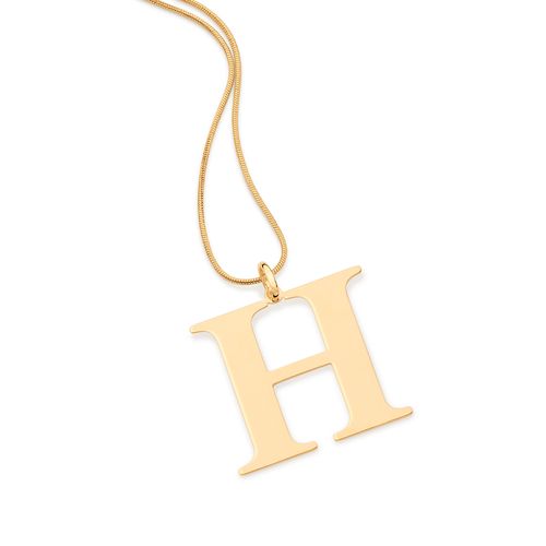 GOLD MODERN MAXI LETTER PENDANT -LETTER H