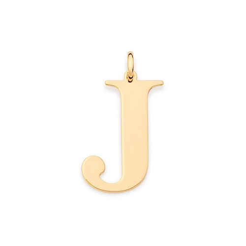 GOLD MODERN MAXI LETTER PENDANT -LETTER J