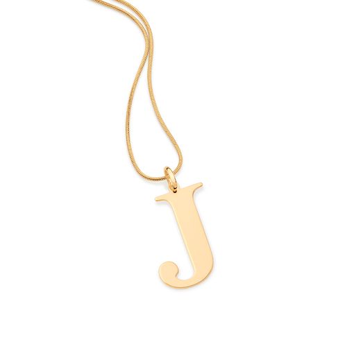 GOLD MODERN MAXI LETTER PENDANT -LETTER J