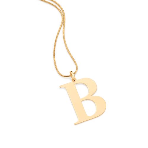 GOLD MODERN MAXI LETTER PENDANT -LETTER B