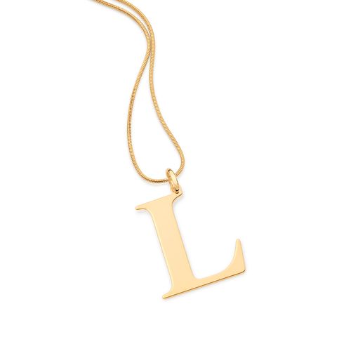 GOLD MODERN MAXI LETTER PENDANT -LETTER L