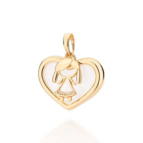 GOLD GIRL HEART PENDANT