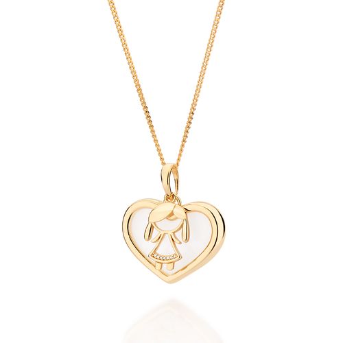 GOLD GIRL HEART PENDANT