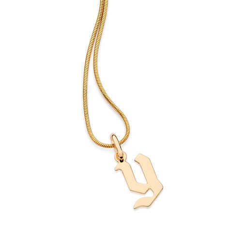 GOLD SCRIPT LETTER PENDANT-LETTER Y