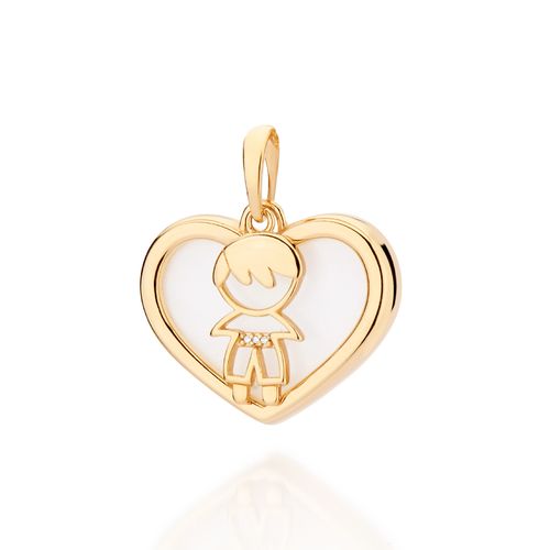 GOLD BOY HEART PENDANT