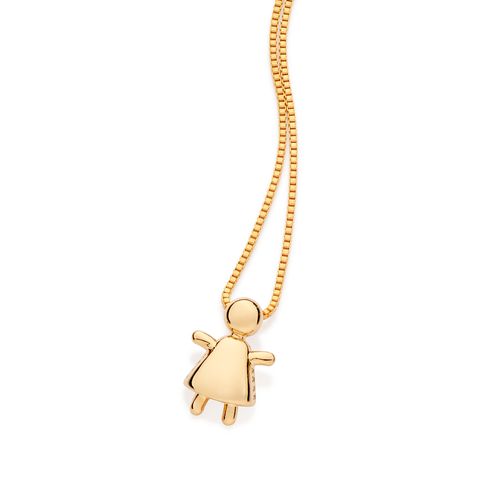 GOLD GIRL STICK FIGURE PENDANT