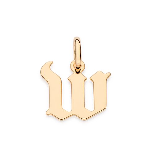 GOLD SCRIPT LETTER PENDANT-LETTER W