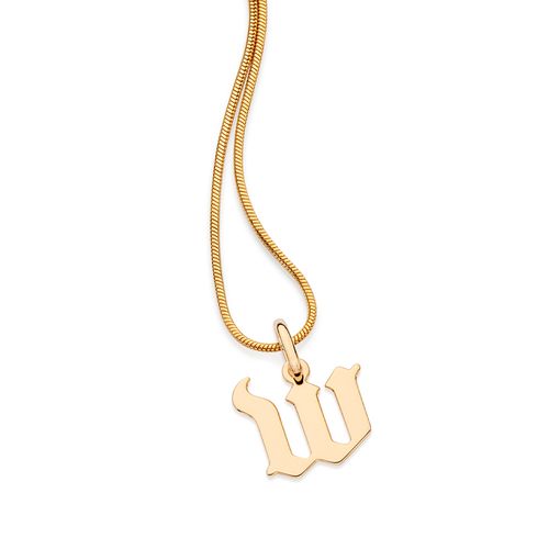 GOLD SCRIPT LETTER PENDANT-LETTER W