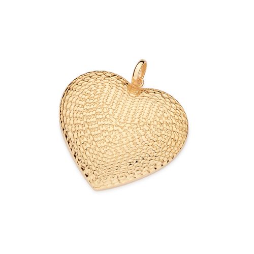 GOLD HEART BUTTON PENDANT