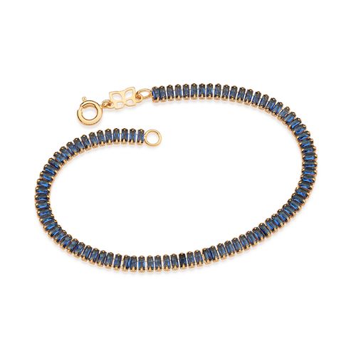 GOLD TENNIS BRACELET IN BLUE