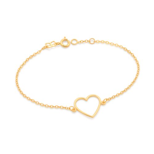 GOLD HEART OUTLINE BRACELET