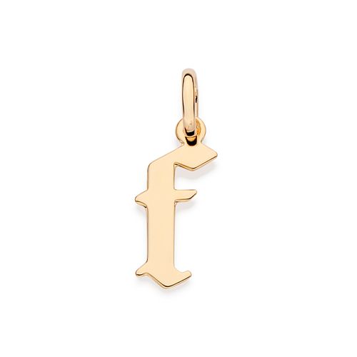 GOLD SCRIPT LETTER PENDANT-LETTER F