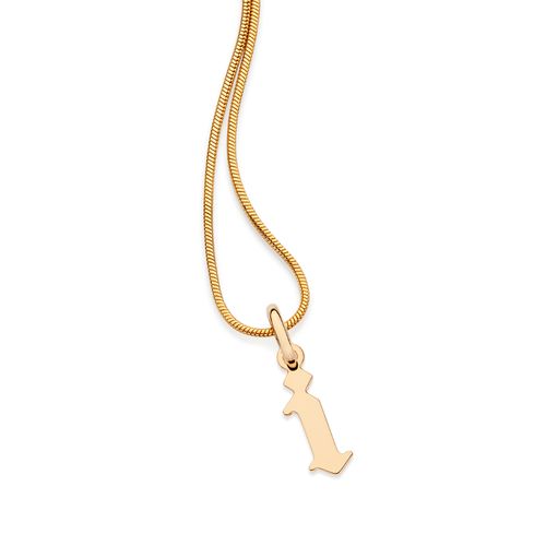 GOLD SCRIPT LETTER PENDANT-LETTER I