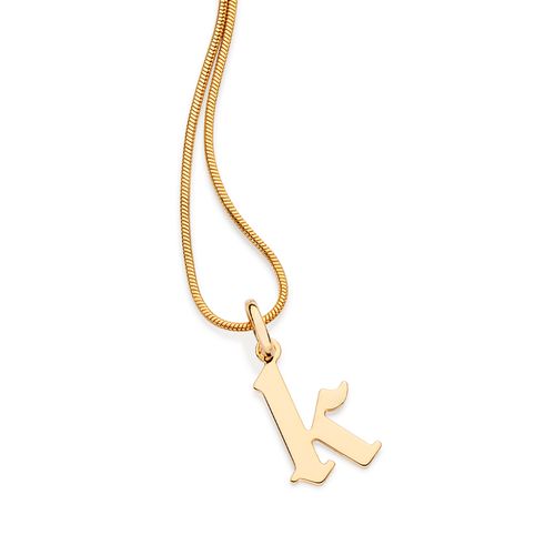 GOLD SCRIPT LETTER PENDANT-LETTER K