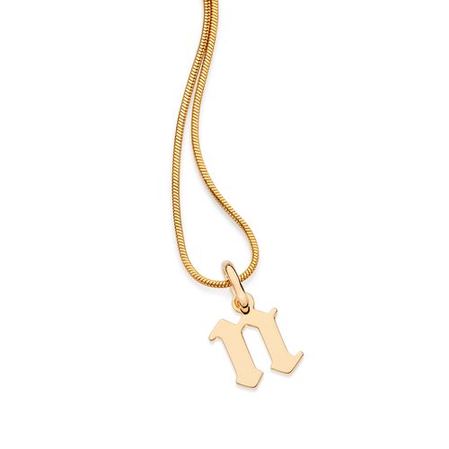 GOLD SCRIPT LETTER PENDANT-LETTER N